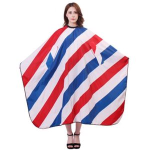 Hiden Mouwen Rood Wit Blauw Streep Kappers Cape Salon Luxe Klant Gown Doek Waterdicht Schort Gratis Styling