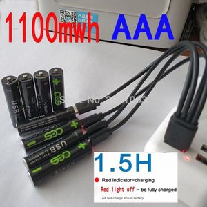 Ces Aaa 1.5V 1100mwh Usb Oplaadbare Aaa Lipo Batterij Li-Polymer Lithium Li-Ion Batterij Hoge Capaciteit