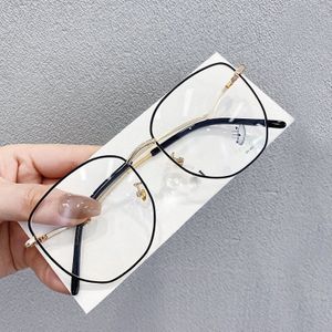 Yooske Transparante Brillen Frames Voor Vrouwen Computer Blauw Licht Brilmontuur Dames Onregelmatige Gebogen Benen Metalen Bril