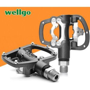 Wellgo R120B MTB weg Mountainbike Klikpedalen Met Schoenplaten SPD Compatibel Fiets aluminium zelfsluitende pedaal