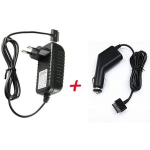 15V 1.2A Ac Dc Power Wall Charger Adapter + Car Charger Voor Asus Eee Pad EP102 SL101 TF101 TF101G TF201 TF300 TF300T TF301