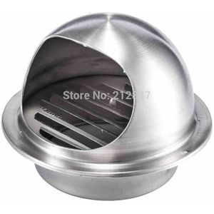 201 Roestvrij Stee Keuken Dak Afzuigkap l Air Vent Outlet Grill w Mesh Louvre voor 100mm Dia Ducting valve
