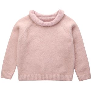 Peuter Kind Baby Jongen Meisje Tops Herfst Winter Lange Mouw Effen Kleur Zachte Warme Trui Truien Kleding