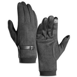 Suogry Suede Winter Warme Handschoenen Winddicht Koude Handschoenen Dikke Wanten Smart Phone Handschoenen Met Antislip