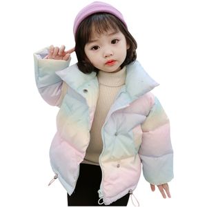 Baby Meisjes Kleding Down Peuter Kids Meisjes Winter Warm Houden Regenboog Jas Donsjack Gewatteerde Overjas Winter Lange Mouw Jasje