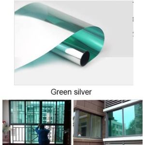 Groen Zilver Waterdichte Glasfolie Spiegel Zilver Isolatie Stickers Uv Afwijzing Privacy Window Tint Films