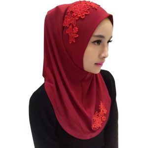 Dames Kant Borduurwerk Hoofdband Hijab Islamitische Sjaals Bonnet Sjaals Moslim Sjaal Vrouwen Hijab Islamitische 11 Kleuren