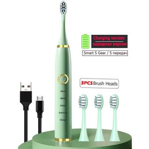 Sonic Elektrische Tandenborstels Voor Volwassenen Kids Smart Timer Oplaadbare Whitening Tandenborstel IPX7 Waterdichte 4 Borstelkop