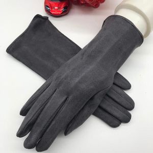 Winter Dames Handschoenen Mode Suede Super Soft Touch Screen Winter Handschoenen Zwart Beige Donkerblauw Bruin Rood Licht grijs