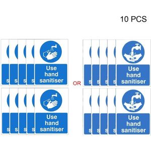 10 Pcs ""Gebruik Hand Sanitiser"" Teken Muursticker Met Hand Wassen Foto Multipurpose Veiligheid Bescherming Waarschuwing Accessoires
