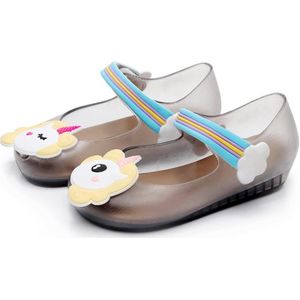 Mooie Kids 'Schoenen Anti-Slip Jelly Sandalen Decor Nylon Tape Meisjes Prinses Schoenen Transparant Bling Zachte Strand Schoenen