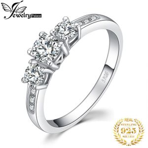 Jewelrypalace 3 Stone Cz Engagement Ring 925 Sterling Zilveren Ringen Voor Vrouwen Anniversary Ring Trouwringen Zilver 925 Sieraden