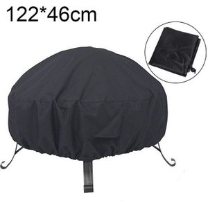 Ronde Polyester Patio Protector Makkelijk Schoon Outdoor Waterdichte Beschermende Tuin Zwart Vuurkorf Cover Bbq Koken Anti Dust #15