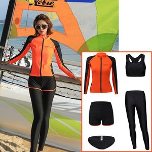 Vrouwen Full Body Badpak Rashguard 5 Stuks Lange Mouw Leggings Badmode Zon Pak Yoga Jogging Kleding Atletische Trainingspakken