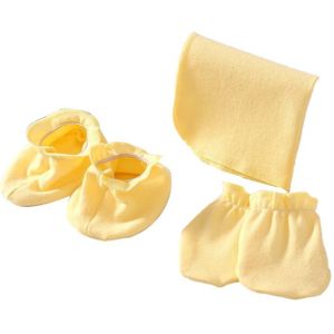 Pasgeboren Zachte Katoen Speeksel Handdoek Handschoenen Voet Cover Set Anti Scratch Wanten