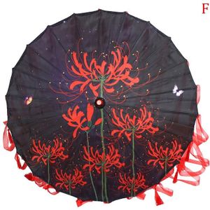 Zijde Doek Kant Paraplu Vrouwen Kostuum Fotografie Props Tasseled Paraplu Yarned Chinese Klassieke Olie-Papier Paraplu Parasol