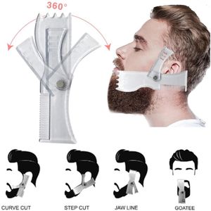 Baard Vorm Kam Tool Trimmen Shaper Template Kam Transparante Mannen Baarden Kammen Schoonheid Tool Voor Haar Baard Trim Templates