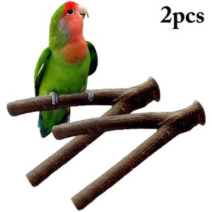 2 Pcs Vogel Hout Baars Bijtvast Papegaaienkooi Baars Opknoping Baars Vogel Chew Speelgoed Vogel Stand Perch Bird kooi Speelgoed Voor Papegaaien