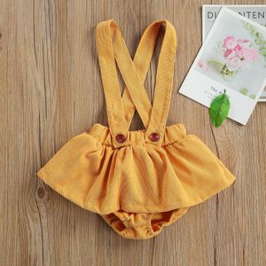 Kinderen Overalls Baby Effen Kleur Baby Meisjes Mouwloze Overalls Met Riem Knop Broek Jarretel Shorts Jumpsuits