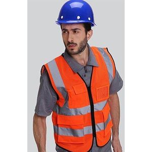 hoge zichtbaarheid veiligheid werk vesten vesten fluorescerende geel oranje met multi zakken ID pocket borst pocket