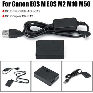 5V 2.4A Drive ACKE12 ACK-E12 CA-PS700 Usb Kabel Adapter + LP-E12 DR-E12 Dc Koppeling Voor Canon Eos M M2 m10 M50 Camera 'S