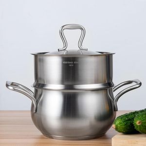 18/10 rvs soeppan stoomboot dampende pot non-stick pan keuken koken tool kookgerei fornuis bol voedsel 24cm (9.8 "")