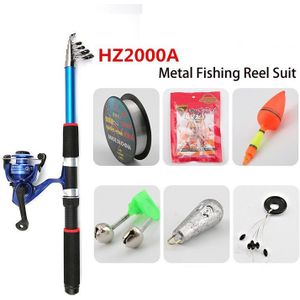 Hengel Reel Combo Volledige Kit 2.1m Telescopische Vissen Float Spinning Reel Set met Haken Lokt Barrel Wartels Opslag tas Pak