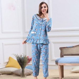 katoen zomer pyjama mooie dame kant M5119