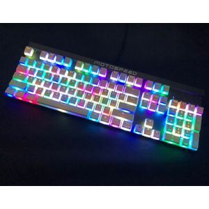 Rgb 108 Keycaps Ansi Layout Pbt Wit Pudding Dubbele Huid Melk Shot Backlit Keycap Voor Oem Cherry Mx Gh60 Poker 87 Tkl 104 108