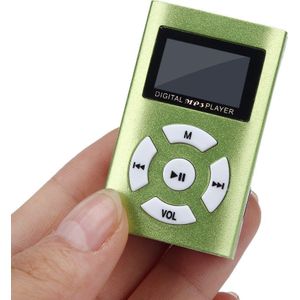 Usb Mini MP3 Speler Lcd-scherm Ondersteuning 32Gb Micro Sd Tf Card Groen Solid Luxe Hifi Mp3 Running Muziek speler Met Clip MP33.26