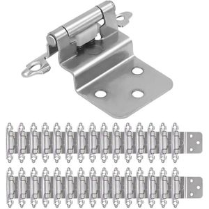 30 Pcs Ingebed Scharnieren Geschikt Voor Gezicht Frame Keukenkast Deuren Satijn Nikkel Zelfsluitende Kast Scharnieren