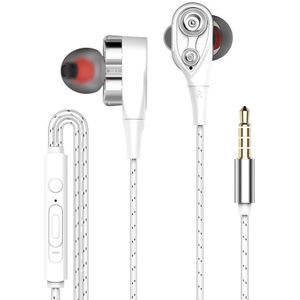 Wired Hoofdtelefoon Hoge Bass Headsets Sport Oordopjes Dual Drive Stereo In-Ear Wired Oortelefoon Met Microfoon Oordopjes Voor Telefoon