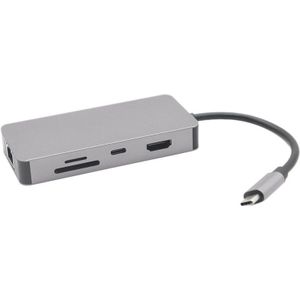 Type-C Hub Multifunctionele 8-In-1 Docking Station Usb Hub Naar Hdmi Kaartlezer Adapter Hub voor Pc Laptop