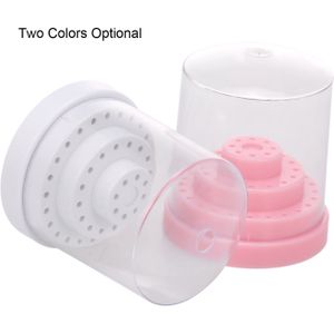 48 Gaten Nail Boren Opbergdoos Houder Met Stofdicht Cover Nail Boren Houder Stand Nagelvijlen Container Doos organisatoren