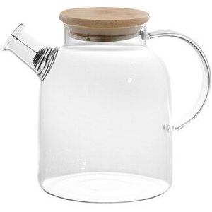 Japanse Glas Ketel Set-1.7L Theepot Set-Verzegelde Pot Met Rvs Houten Deksel-Hittebestendige Theepot-hout Lade