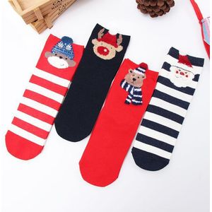 Kerst Vrouwen Katoenen Sokken Print Dikkere Antislip Vloer Sokken Tapijt Sokken Cartoon Gedrukt Warme Zachte Leuke Kerstman sokken