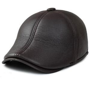 Shaluotaotao Pu Lederen Baretten Voor Mannen Mode Oorbeschermers Thermische Muts Elegante Leisure Merken Dad 'S cap