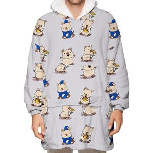 Leuke Cartoon Dieren Crewneck Thuis Trainingspak Warm Houden In De Winter Fleece Hoody Vrijetijdskleding Big Size Unisex Kleding