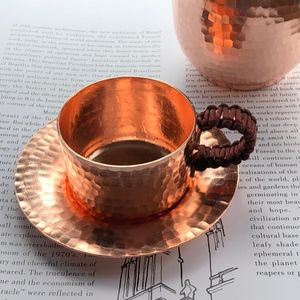 Zuiver Koper Melkkan Turkse Pot Latte Melk Opschuimen Pitcher Handgemaakte Drinkware Servies