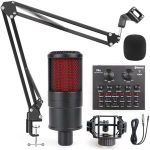 Beroep Studio Microfoon Voor Pc Computer Opname Thuis Karaoke Kit Condensator Microfoon Met Phantom Power Voice Changer