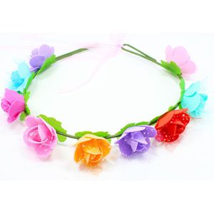 Meisjes Bloemenslingers Krans Bohemian Wijnstok Verstelbare Bruiloft Garen Guirlande Zoete Haarbanden Accessoires Voor Beach Mermaid Swim