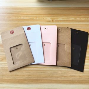 Multi Kleur Papieren Zakken Sieraden gunsten Verpakking & Display Envelop Case Met Clear PVC Raam producten Die Dozen 12 stuks