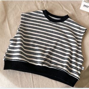 Lente Zomer Kinderen Casual Streep Vesten Kids Katoen Gebreide Mouwen Vesten