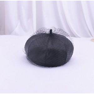 Pu Leer Achthoekige Cap Vrouwelijke Winter Faux leather Mesh Baret Cap Vrouwen Leisure Pompoen Schilder Hoed