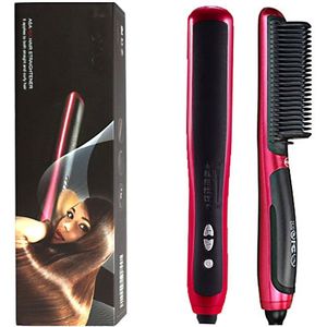 Pro Lcd Elektrische Baard Stijltang Ionische Kam Snelle Verwarming Stijltang Anti Statische Keramische Rechttrekken Borstel Kam