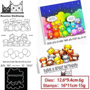 Reünie Kudde Dieren Metal Stansmessen En Postzegels Stencil Voor Diy Scrapbooking Fotoalbum Embossing Decoratieve Papieren Kaart