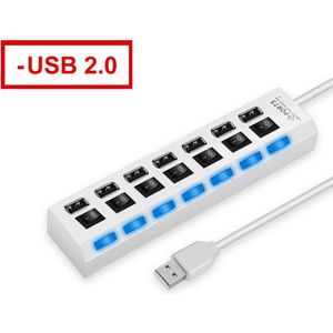 Usb Hub 3.0 Hub Usb Splitter Multi Usb 3.0 2.0 Hub USB3 4/ 7 Poort Multipoort Hab Met Schakelaar pc Laptop Accessoires Voor Computer