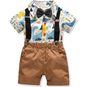 Cartoon Baby Jongens Kleding Kinderen Pak Pasgeboren Trainingspak Formele Jurken 4Ps Kostuums Voor Kinderen Voor 1st Verjaardag Jurk