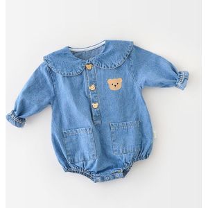 Milancel 2022 Lente Baby Kleding Denim Bodysuits Beer Een Stuk Peuter Jongens Outfit