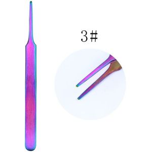 1Pcs Rvs Wimpers Pincet Professionele Voor Wimpers Extension Gold Decor Anti-statische Wimper Tweezer Make-Up Tools